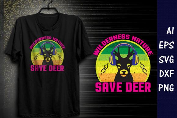 A Rustic Deer Graphic for T-Shirt Designs