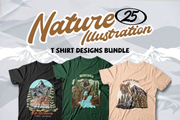 Nature Illustration Graphics for Print Templates & Shirts
