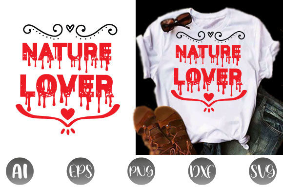 Nature Lover T-Shirt as a Graphic for Print Templates