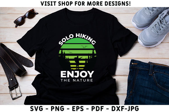 Solo Hiking Graphics for Editorial T-Shirt Designs